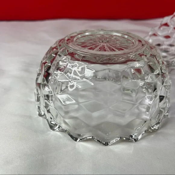 VINTAGE CLEAR FOSTORIA AMERICAN GLASS COVERED CANDY DISH BOWL - Picture 5 of 8